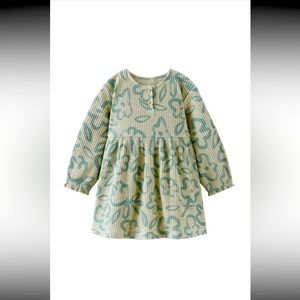 (New with tags) Zara green flower ribbed dress (toddler size 3T)